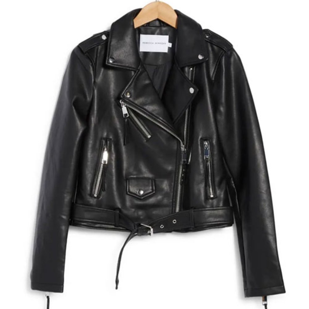 REBECCA MINKOFF Faux Leather Moto Jacket - Picture 2 of 4
